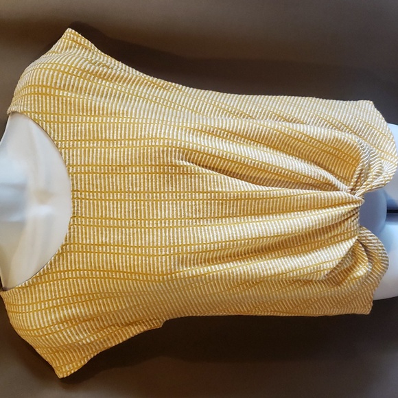 Anthropologie W5 Yellow & White Twist Front Striped Top Size S - Picture 1 of 10